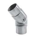 Codo regulable para tubos de 1 1/2". Sin soldadura. Acabado Satinado.