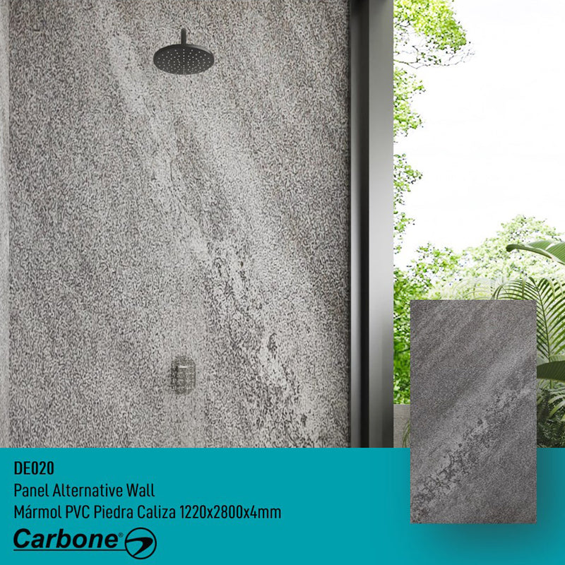 Panel Decorativo Mármol PVC  1.22 m x 2.80 m x 4 mm. Acabado: Piedra Caliza