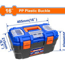 Caja de Herramientas 16" de Plástico. Carga máx. 15Kg. 16"x8.5"x8" Mango de alta resistencia.