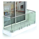 Soporte vertical para barandas de vidrio 254 alto tubo 31.75mmx3mm espesor perforaciones 12mm.