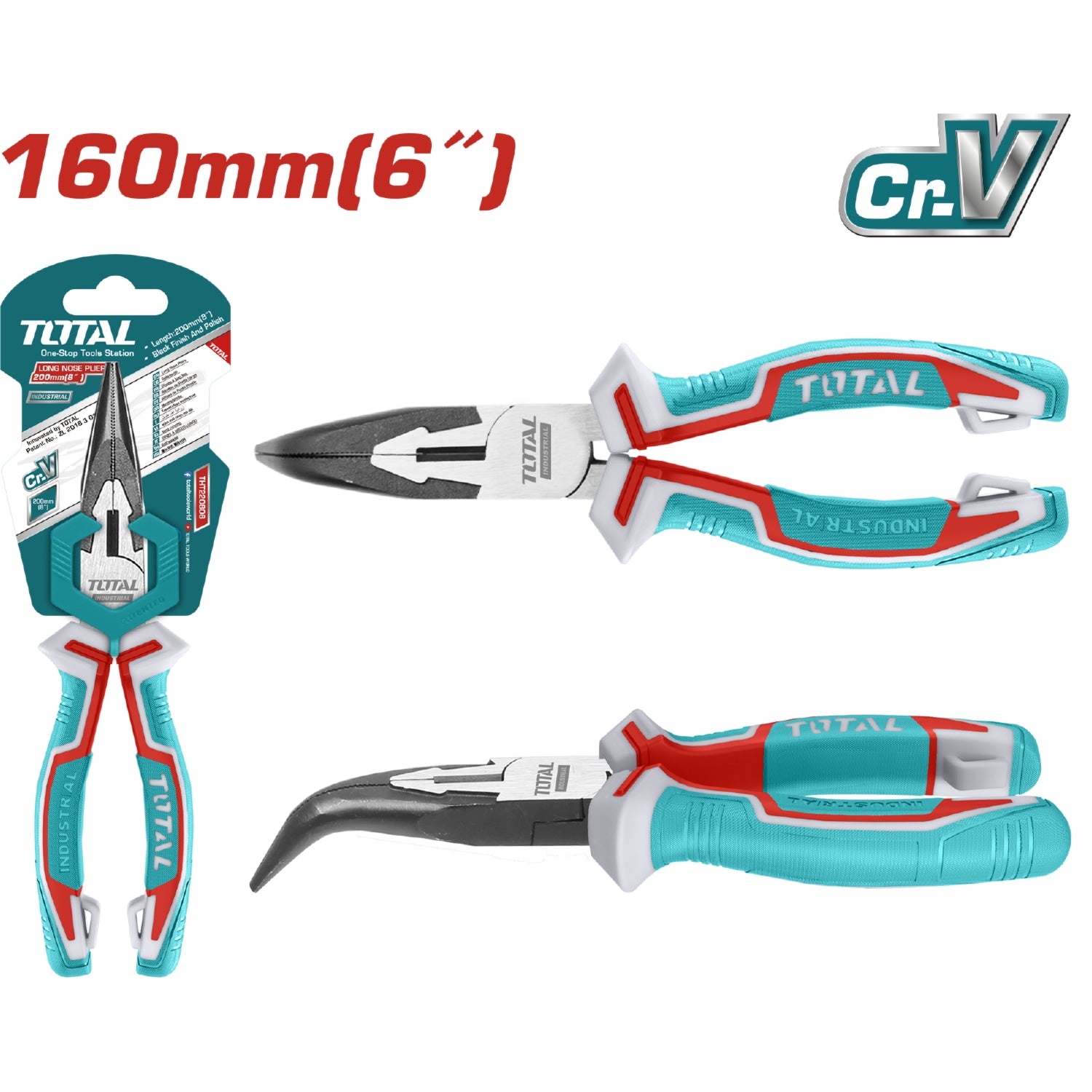 Alicates de punta doblada 6"/160mm Cr-V.