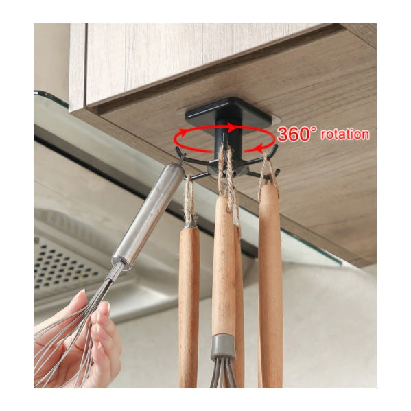Gancho organizador de cocina para almacenamiento, giratorio con adhesivo.