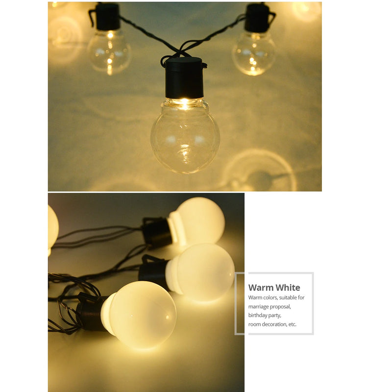 Guirnalda de Luz decorativa, carga panel solar. 5 Mts 20 Bombillos.