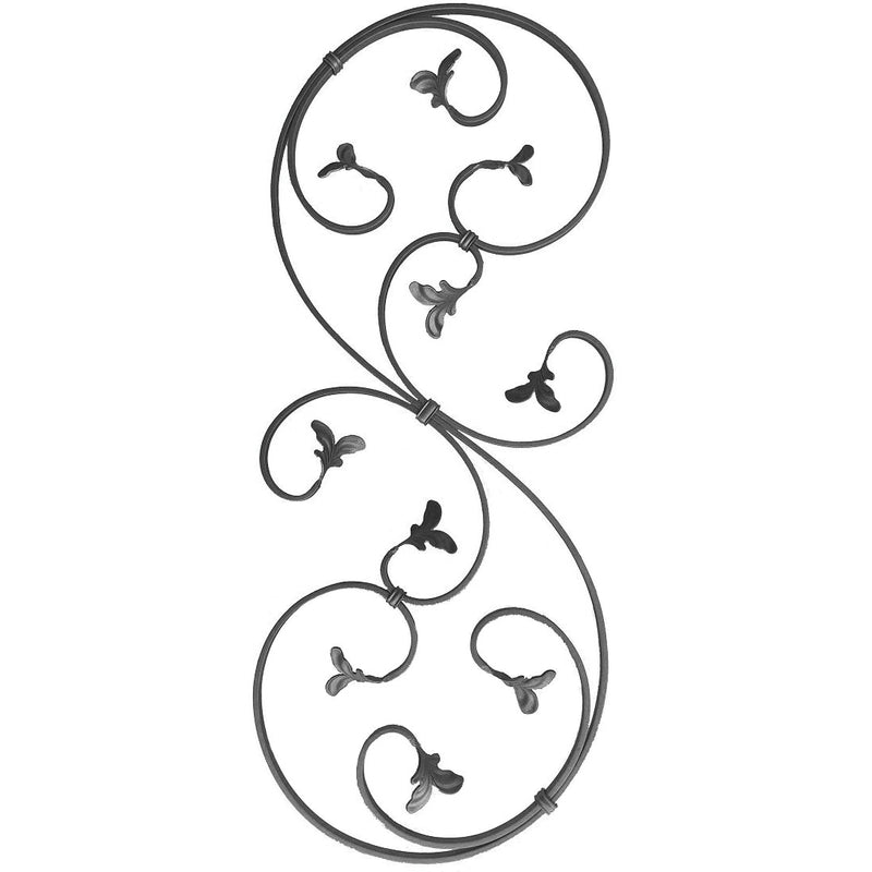 PANELES 870 x 350 x 12 x 6 (mm) TUPIDO CON FLORES Y VOLUTAS EXTRA. Paneles y verjas de hierro forjado.