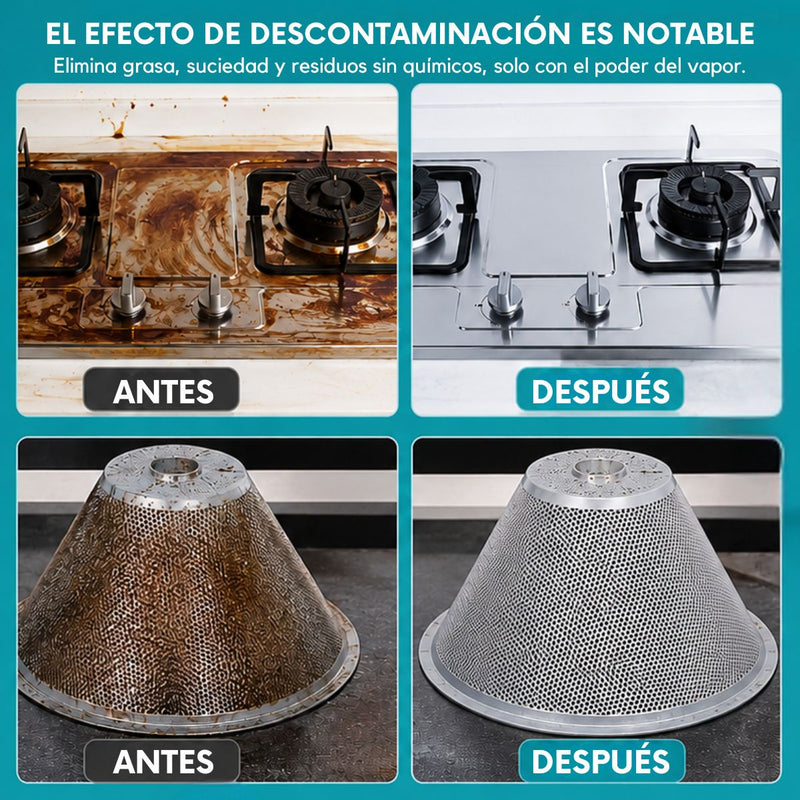 Limpiador a vapor de alta presión y temperatura 2500W, 110V. Multiuso. esterilizador 3 bars o 43.5 psi