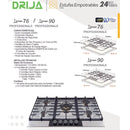 Estufa empotrable a gas Livorno 76 Professionale Vitrocerámica. Color Inox.