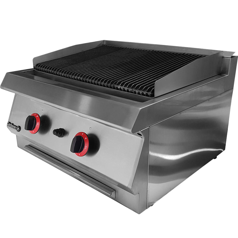 Grill roca lava a gas premium p/sobreponer 650*610*350+90mm Potencia 12KW 40945.70 BTU/hr.60kg.1año