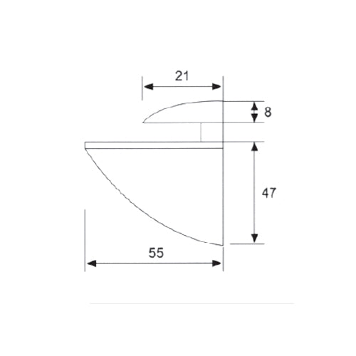 Soporte de repisas de vidrio tipo pelicano Grande. Para vidrios de 6-15 mm.Brillante (p/pares)
