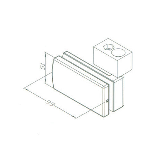 Pivote Techo Sistema Plegable. Satinado para vidrios 10-12 mm