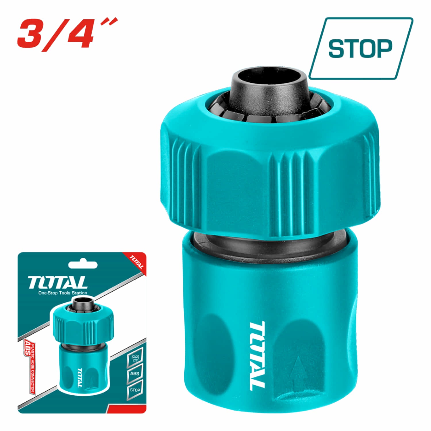 Conector rápido para manguera con adaptador de 3/4”