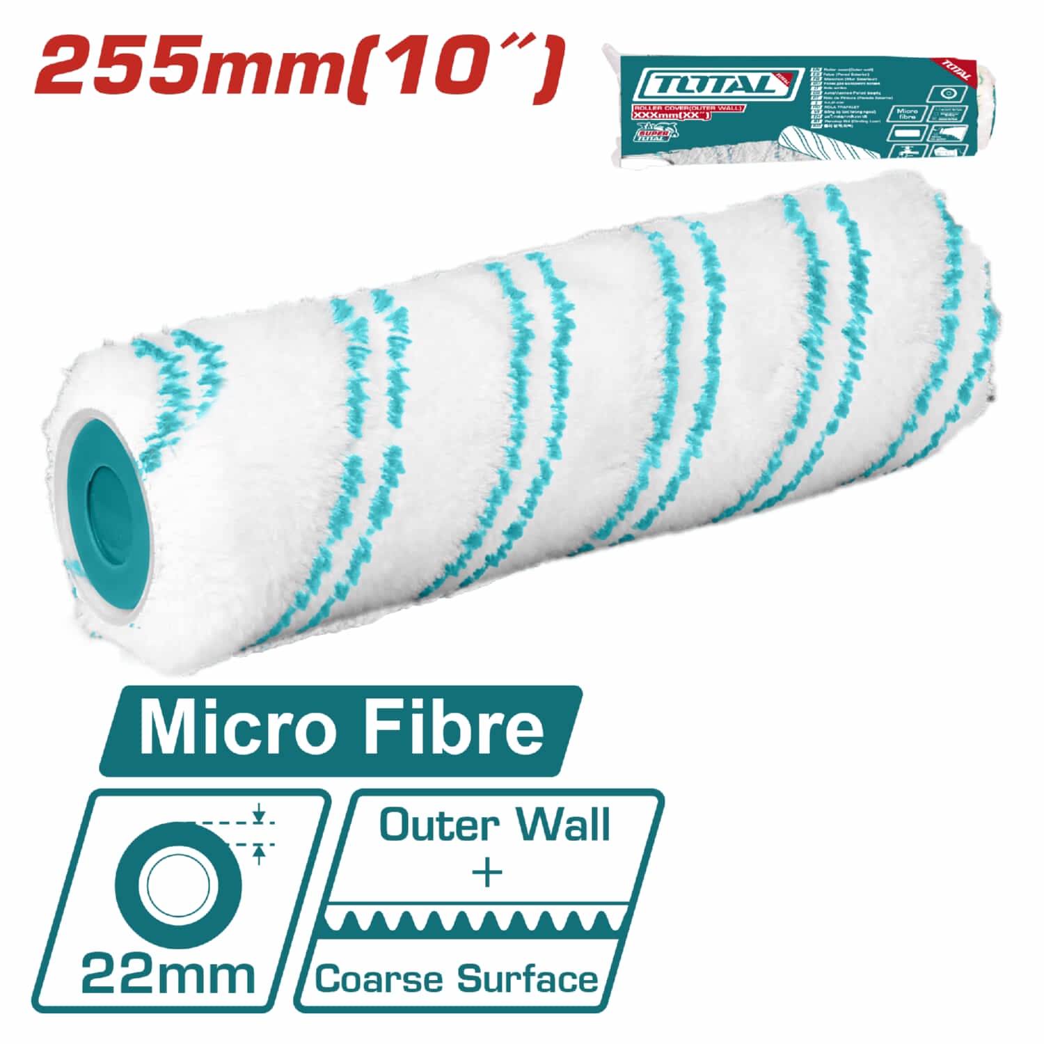 Rodillo para pintar. Medida 255mm/10".  (Paredes Externas)