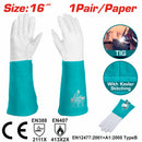Guantes para TIG-MIG cuero premium de cabra ultra suave. Talla 16" Cuero Kevlar (Par)