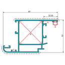 Hoja Puerta Abatible52x87mm. Espesor 1.5 Mm. Largo 5.85 Mts. Acabado Anodizado Negro 15 Micron. (D3-