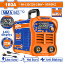 Máquina de Soldar Inverter Heavy Duty. 60% ciclo de trabajo. Pantalla LCD. 160A. 110-120V. TIG.VRD