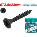 200/Pzas Tornillo Drywall ST3.5X32mm. Estrella Cabeza Conica. Rosca Fina. Acabado Negro Fosfatizado