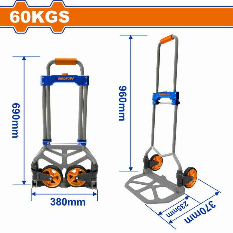 Carretilla de Carga Plegable 60 Kgs. Extendido: 370x380x960mm. Plegado: 380x55x690mm.