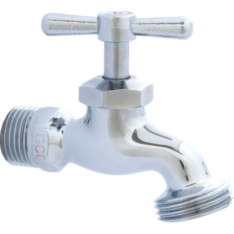 Llave de jardín cromada 1/2" con rosca para manguera