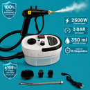 Limpiador a vapor de alta presión y temperatura 2500W, 110V. Multiuso. esterilizador 3 bars o 43.5 psi