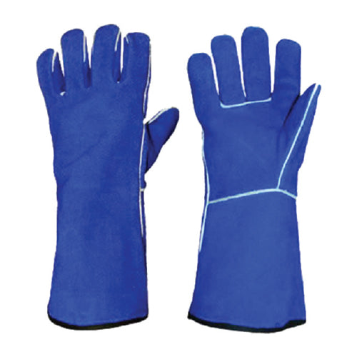 Guantes suaves d/soldador MMA largos 35 cm Cuero de vaca Talla unica Tejido en kevlar (par)