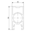 Poste Rectangular 25X50 Mm 5.8 Mts. Acabado Inox Ligth.