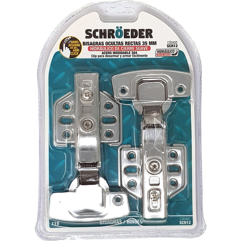 Bisagras Escondidas Rectas desmontable hidraulicas cierre suave (Par)