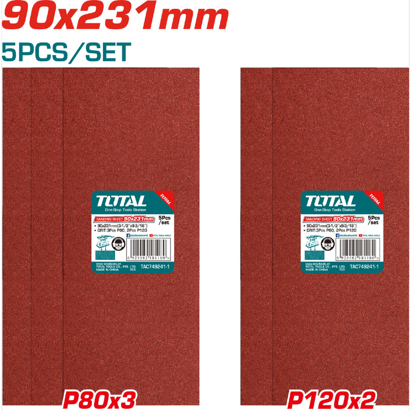 Juego de Lijas de 90 x 231 mm, P80 para acero de alta resistencia, hierro fundido.