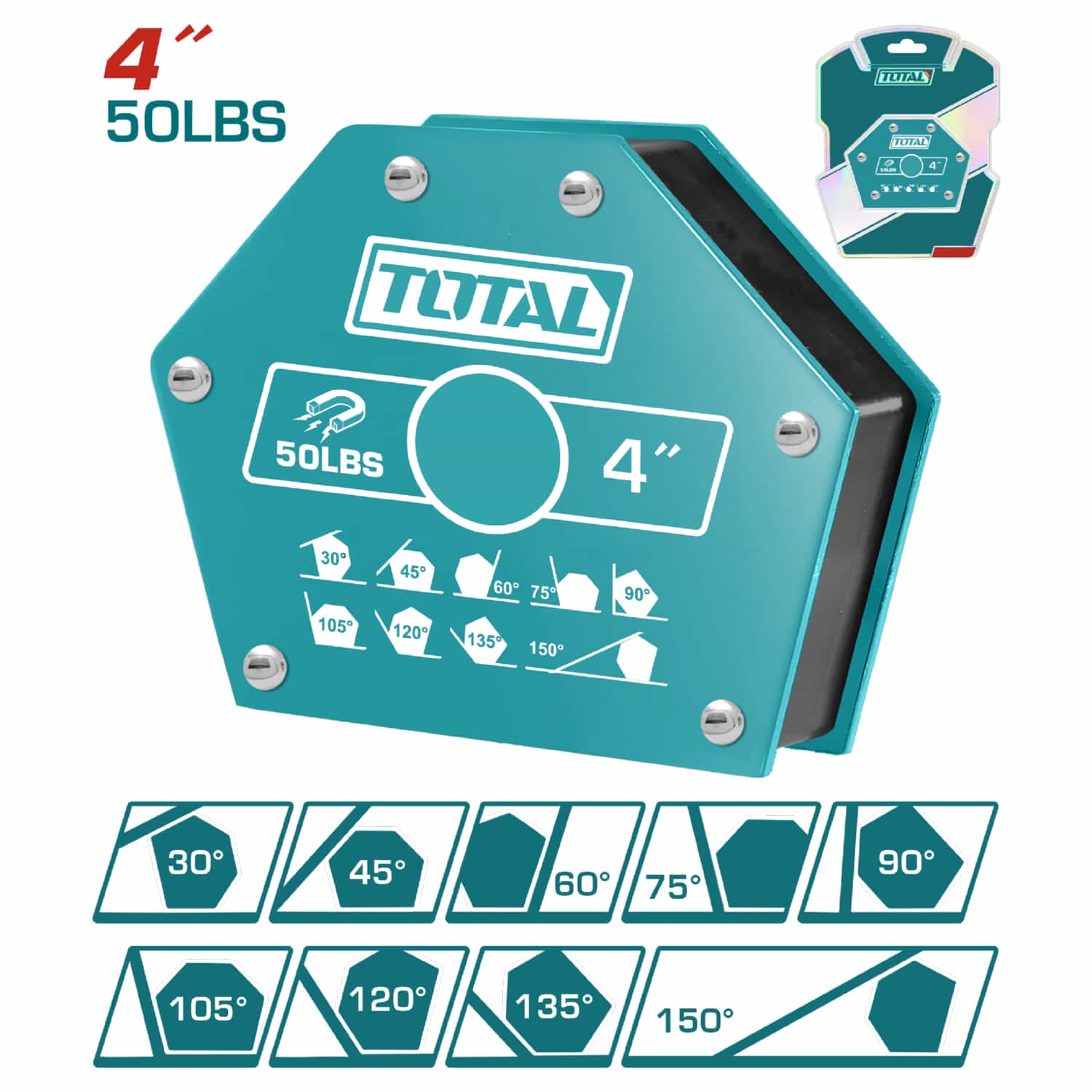 Escuadra de Soldadura magnética 4" multiangulo