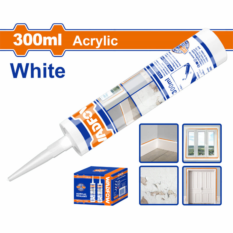 Sellador acrílico blanco 300ml. Ideal en superficies lisas y porosas.