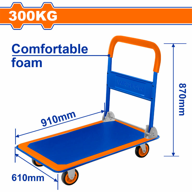 Carretilla de Plataforma Plegable de Carga para 300 Kg. Mango de Acero con espuma Ergonómica.carreton con ruedas