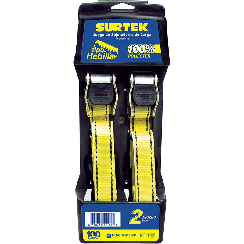 Juego de 2 sujetadores tipo hebilla 1" Surtek