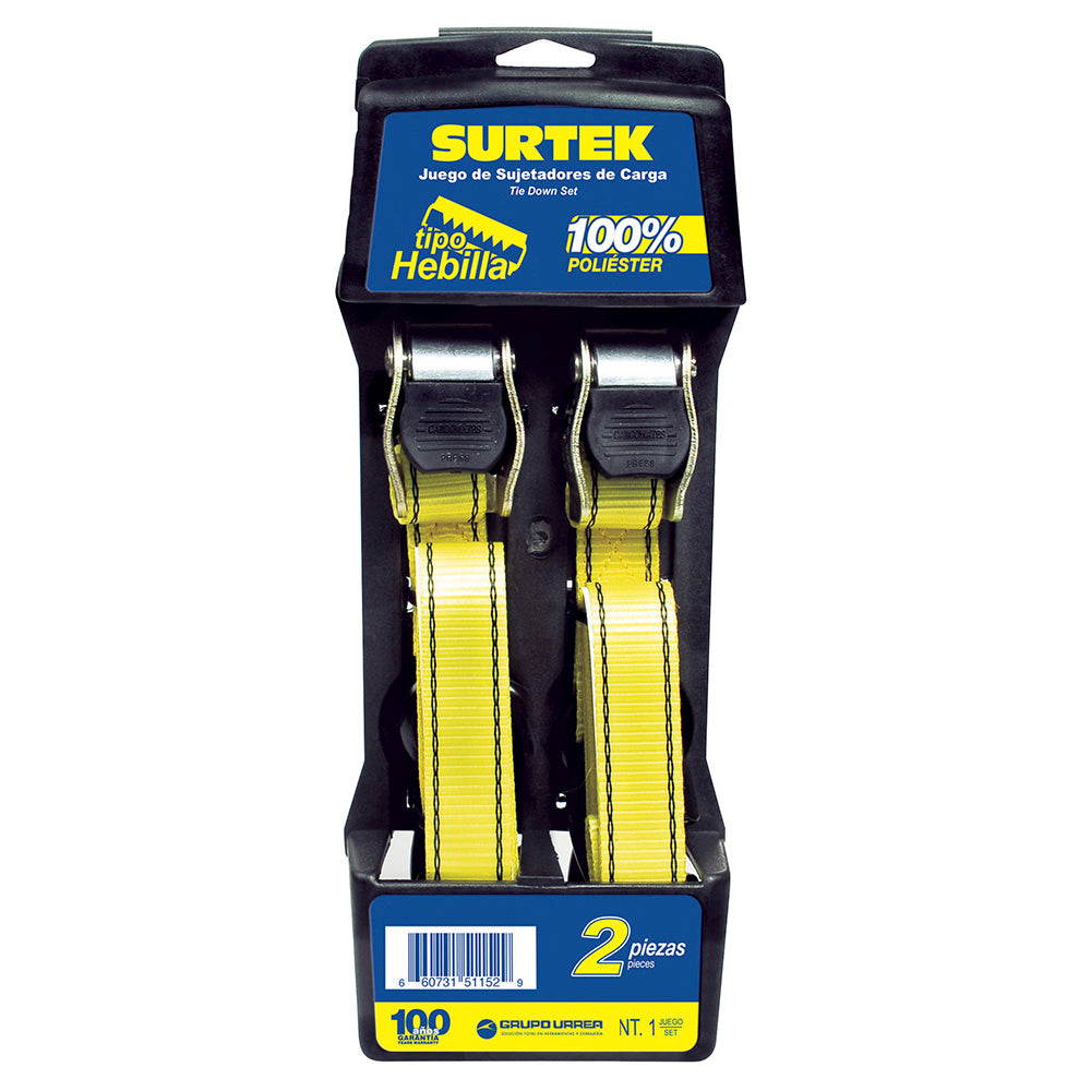 Juego de 2 sujetadores tipo hebilla 1" Surtek