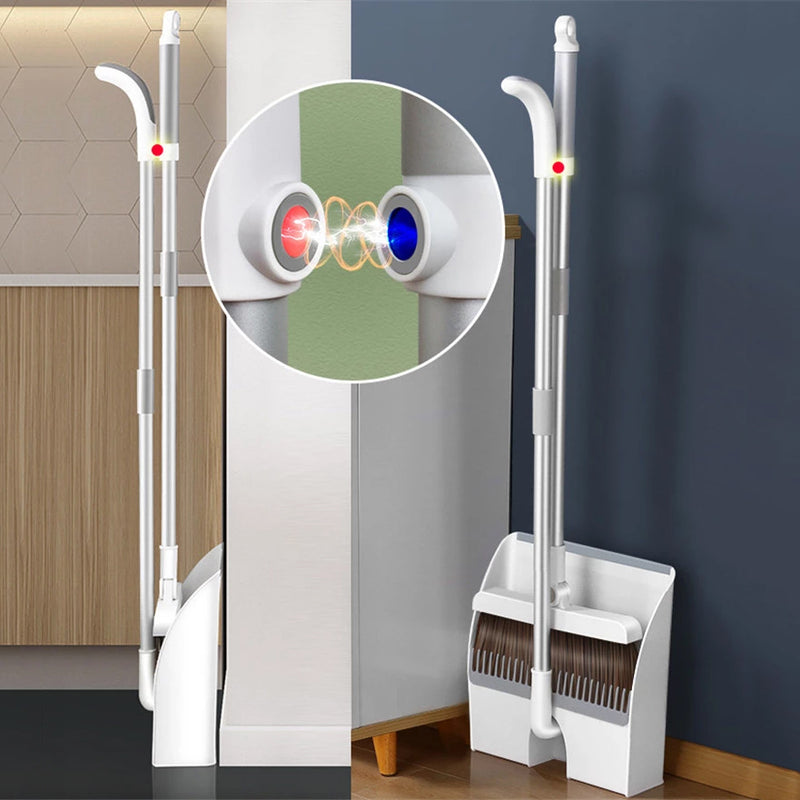 Juego Escoba con rotación y recogedor plegable con dientes.