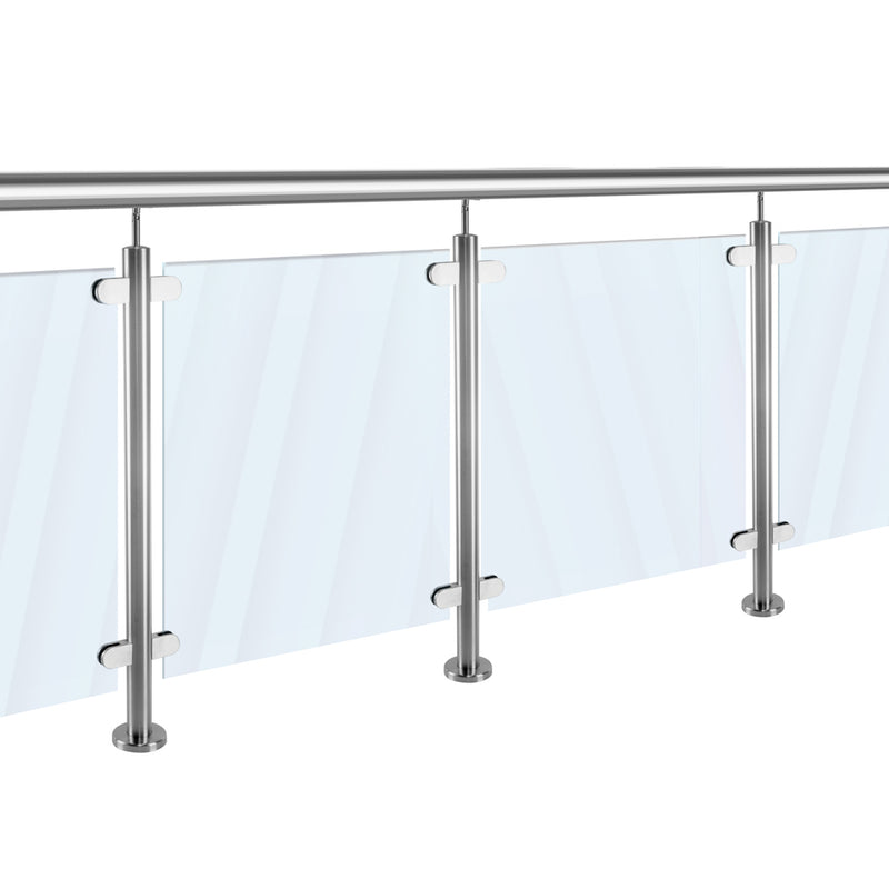 Poste Redondo 2"Diam. 105cm Altura,Para vidrios de 8-10mm, Acabado Satinado tipo 304.