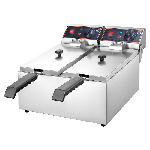 Freidora electrica 220/60htz 17L*2 600*500*330 mm. 5+5KW 15.5 Kg Temperature: 60~200 °C