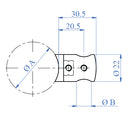 Soporte para barras laterales de 1/2" acabado satinado (E035170001).