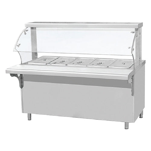 Baño maria electrico con vidrio curvo 5 bandejas 1800*700(300)*800(500)mm. 1.2mm acero inoxidable 220V-50/60 Hz