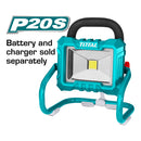 Lampara de trabajo inalámbrica litio 20V.  (1 año) NO incluye cargador ni baterías.