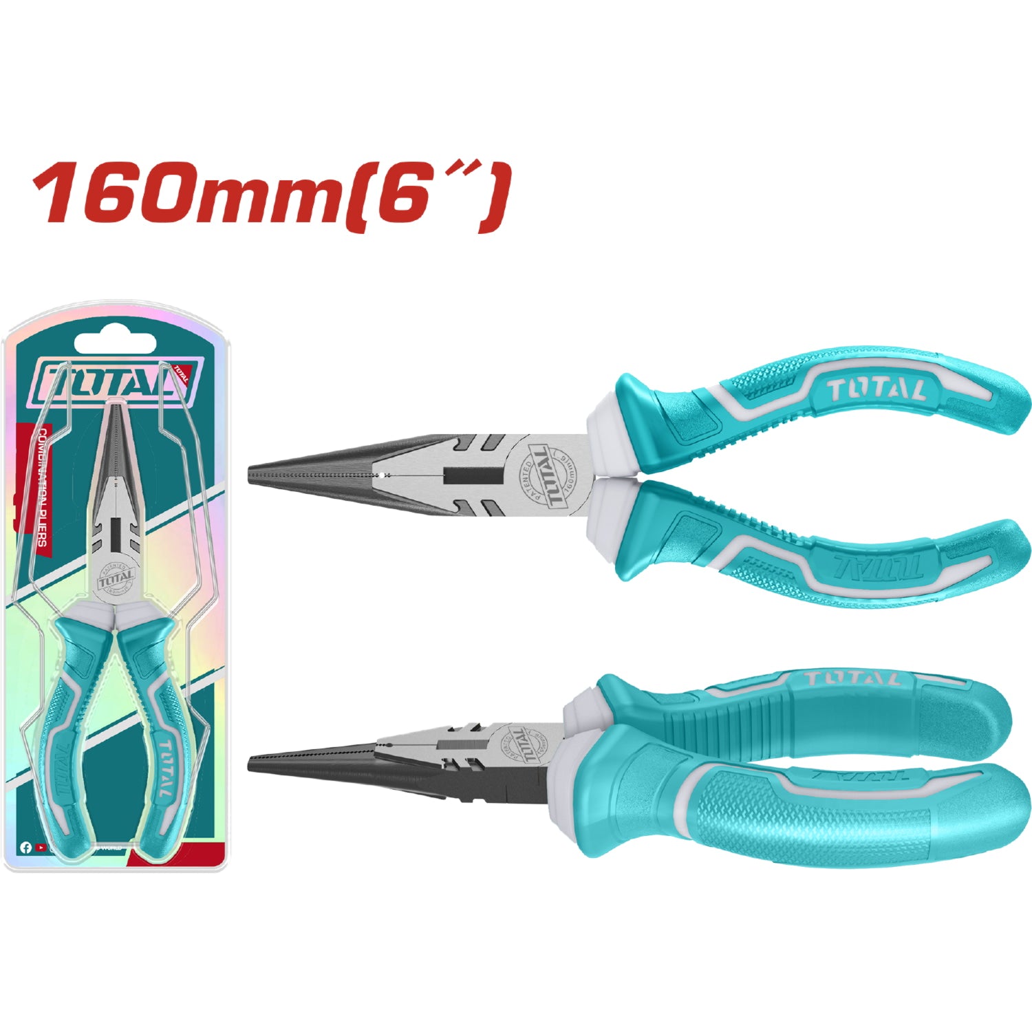 Alicate de punta larga 6"/160mm. De alto apalancamiento. Pulido