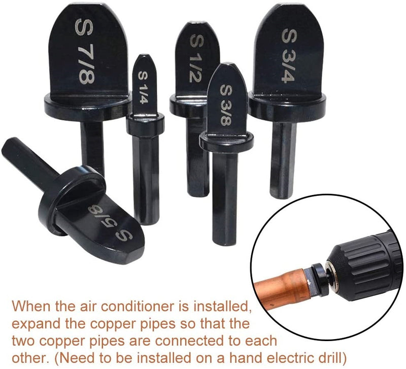 Abocinador Juego de 6 Brocas expansor de tubería cobre