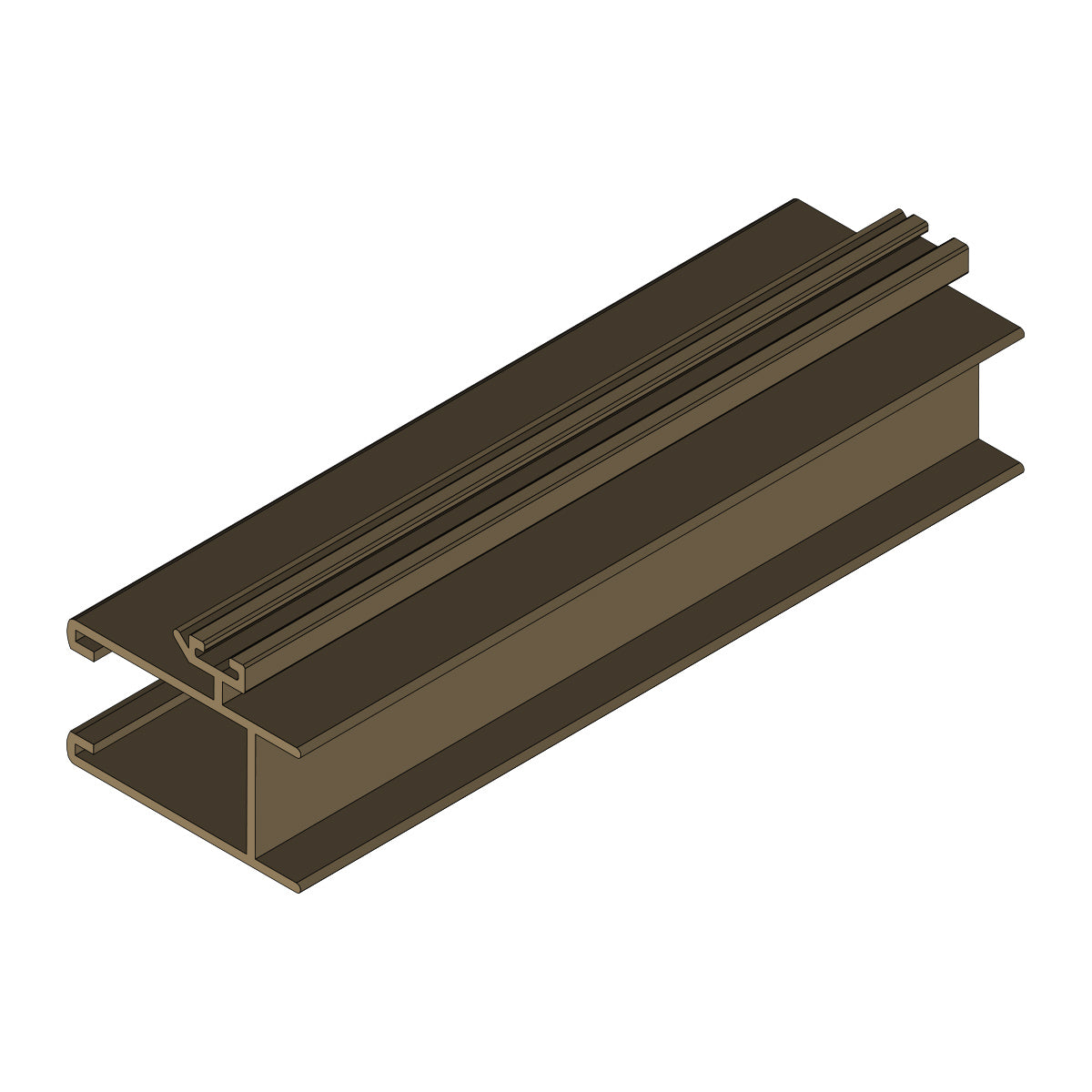 Hoja Central Ventana VC . Espesor 1.52 mm Largo 5.85 mts. Acabado Anodizado Bronce VC105