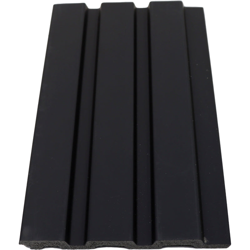 Lámina acanalada decorativa PS Plomo oscuro Matt black 12x120x2900 mm