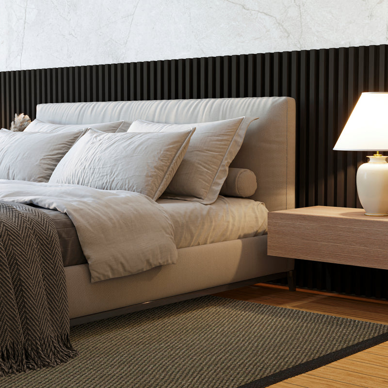 Lámina acanalada decorativa PS Plomo oscuro Matt black 12x120x2900 mm