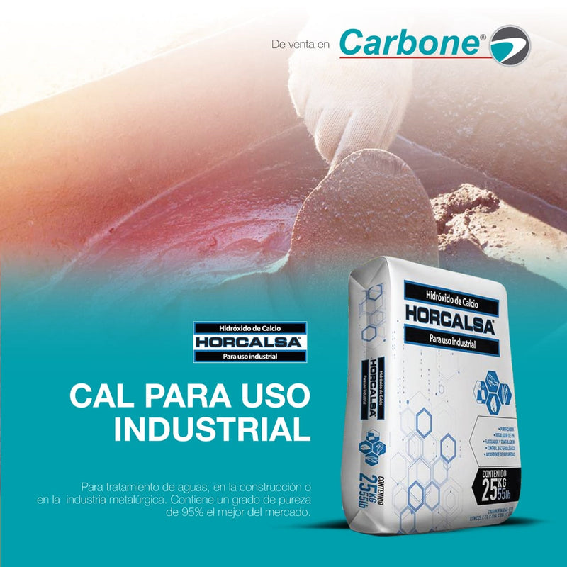 Cal hidratada para uso industrial en saco de 55 libras