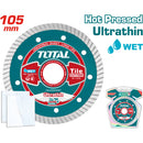 Disco de Corte Diamante Ultrafino. 105 (4 ") X 20 mm hollo . Ancho del Blade: 10 mm.