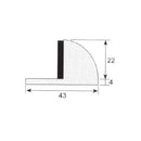 Tope de puerta. (media luna) Acabado satinado