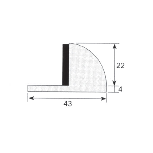 Tope de puerta. (media luna) Acabado satinado