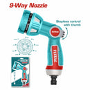 Pistola Boquilla para manguera de Agua 3/4" de plástico Ajustable a 3 vias.