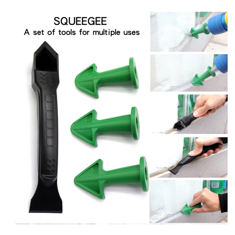 Kit de 1 raspador espatula y 3 Boquillas de silicona para lechada o silicon