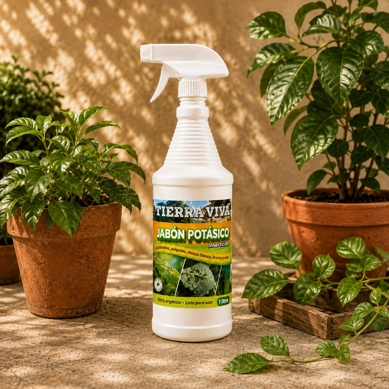 Jabón potásico insecticida de uso directo Tierra viva, 100% orgánico. 1 litro