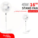 Abanico de Pedestal de 16" 45W 120V 3 velocidades. Velocidad del viento: 4.7